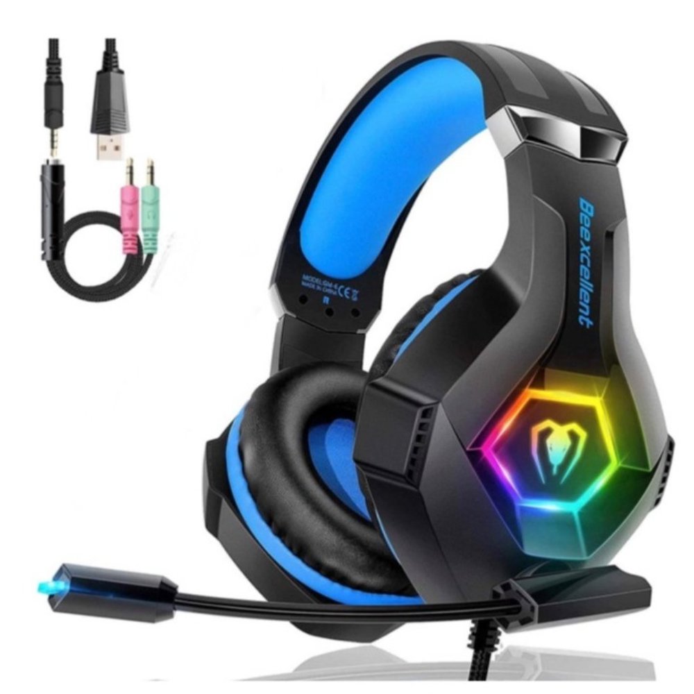 Gaming Headset for Xbox One PS4 PS5 PC Switch, Noise Canceling Headphones with M